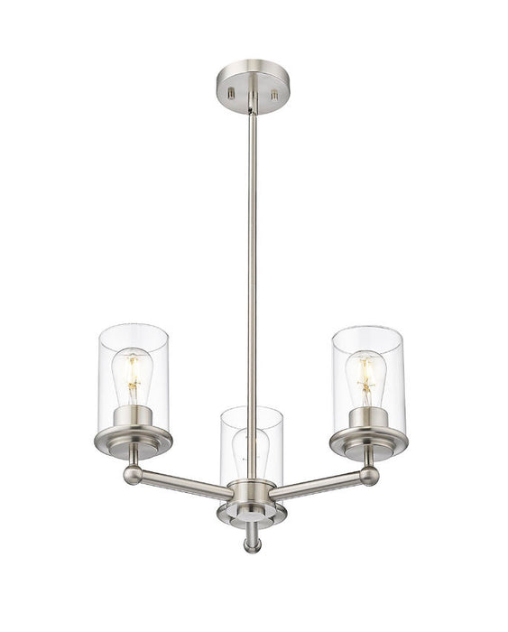 Z-Lite 742-3BN Three Light Chandelier, Brushed Nickel