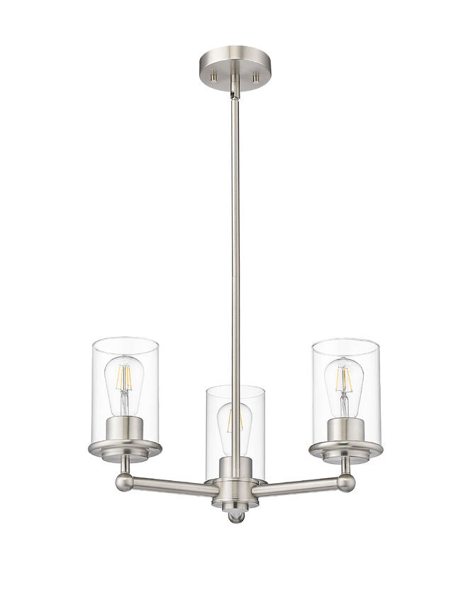 Z-Lite 742-3BN Three Light Chandelier, Brushed Nickel