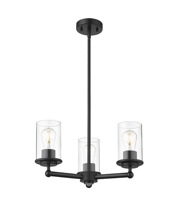 Z-Lite 742-3MB Three Light Chandelier, Matte Black