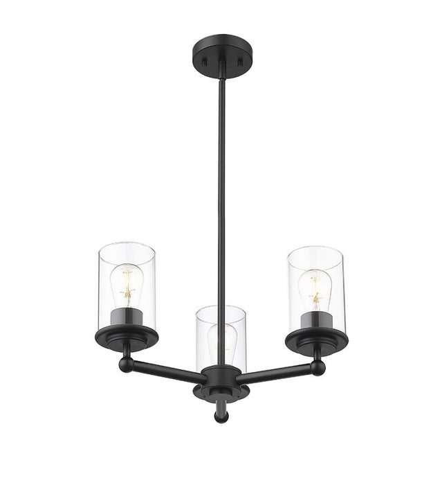 Z-Lite 742-3MB Three Light Chandelier, Matte Black