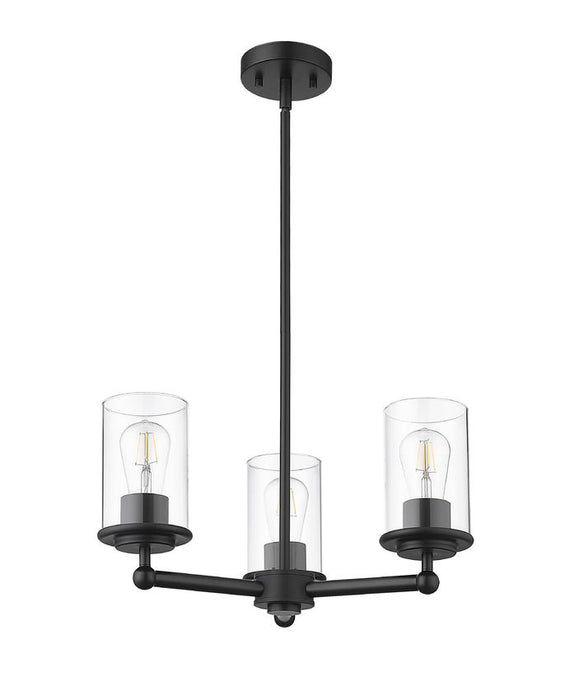 Z-Lite 742-3MB Three Light Chandelier, Matte Black