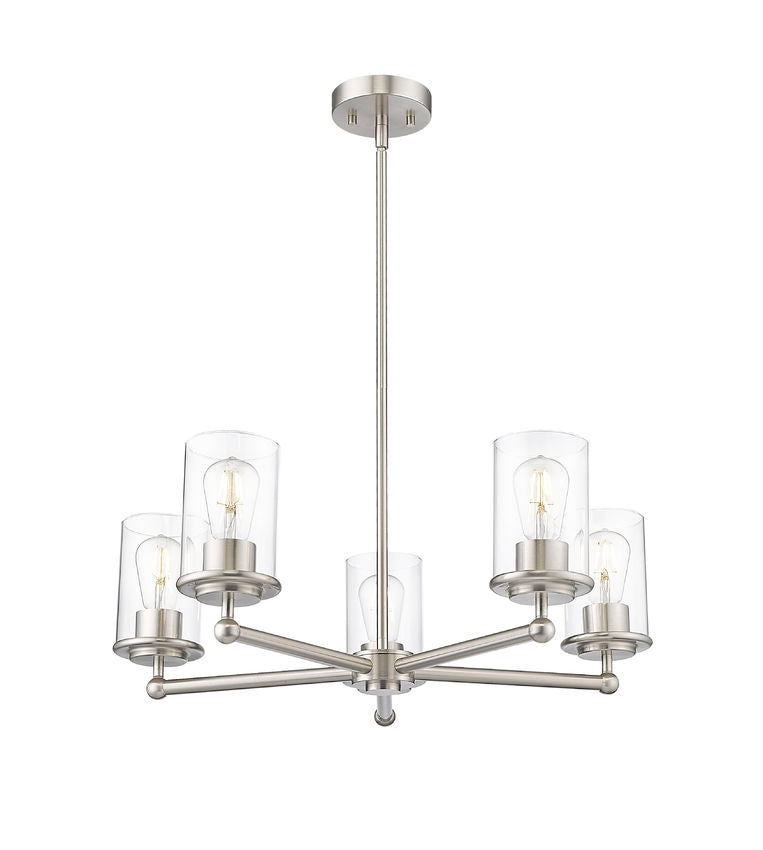 Z-Lite 742-5BN Five Light Chandelier, Brushed Nickel