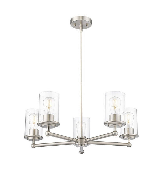 Z-Lite 742-5BN Five Light Chandelier, Brushed Nickel