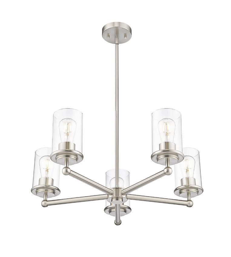 Z-Lite 742-5BN Five Light Chandelier, Brushed Nickel