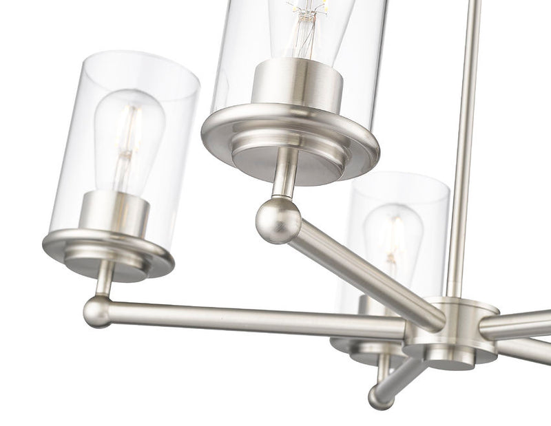 Z-Lite 742-5BN Five Light Chandelier, Brushed Nickel