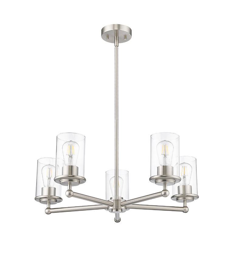 Z-Lite 742-5BN Five Light Chandelier, Brushed Nickel