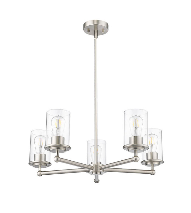 Z-Lite 742-5BN Five Light Chandelier, Brushed Nickel