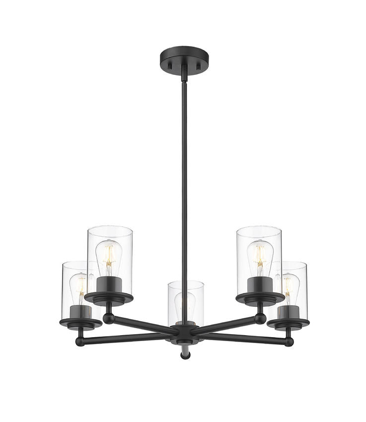 Z-Lite 742-5MB Five Light Chandelier, Matte Black