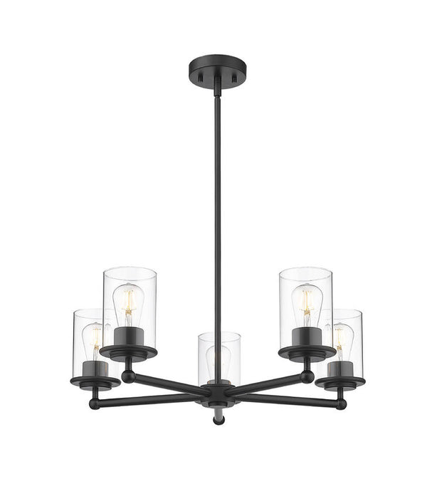 Z-Lite 742-5MB Five Light Chandelier, Matte Black