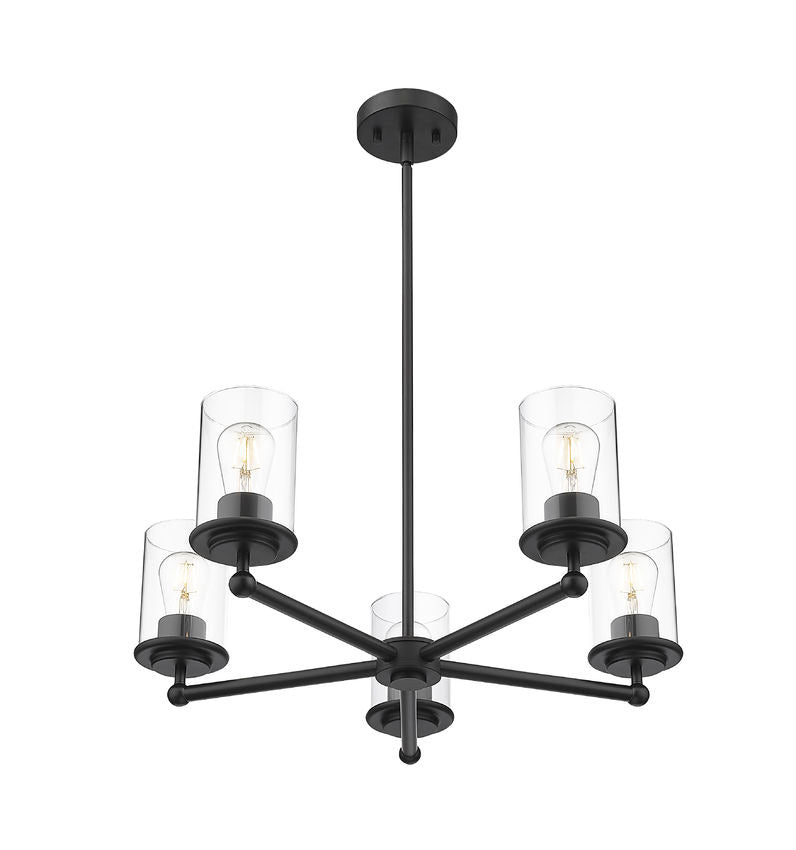 Z-Lite 742-5MB Five Light Chandelier, Matte Black
