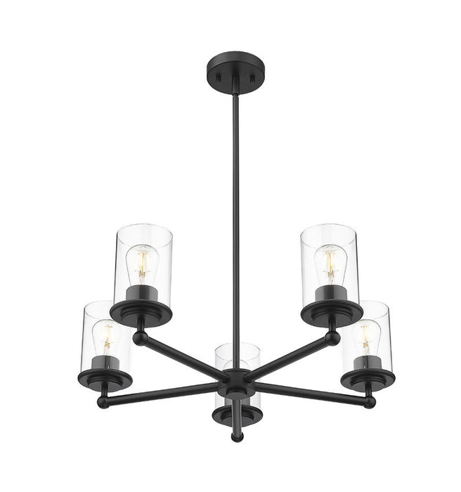 Z-Lite 742-5MB Five Light Chandelier, Matte Black