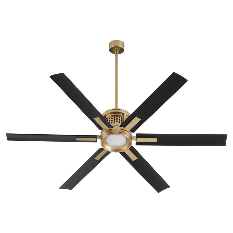 Quorum 10656-80 65" Patio Fan, Aged Brass