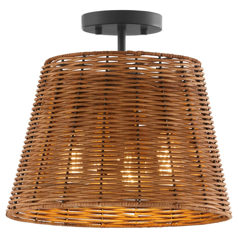 Quorum 2893-13-59 Three Light Semi Flush Mount, Matte Black