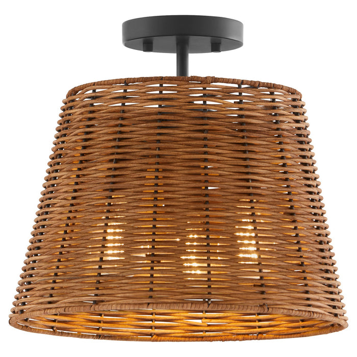Quorum 2893-13-59 Three Light Semi Flush Mount, Matte Black