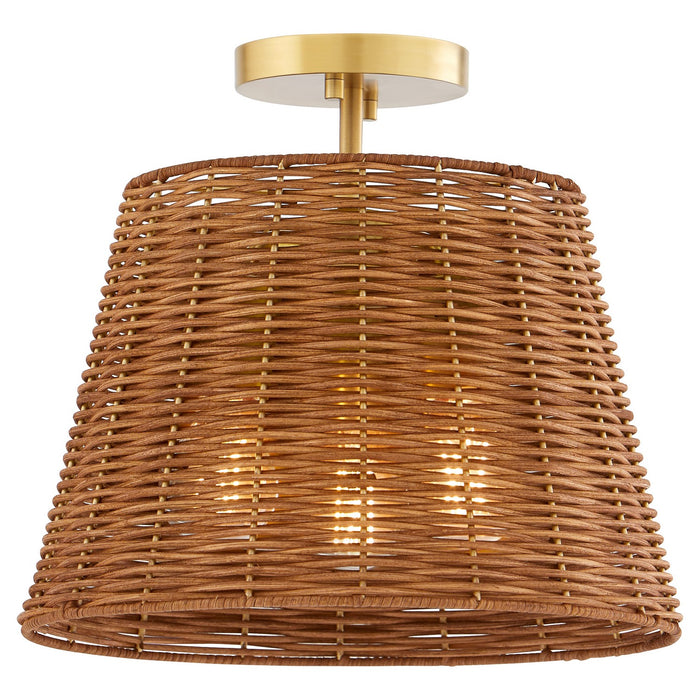 Quorum 2893-13-80 Three Light Semi Flush Mount, Aged Brass