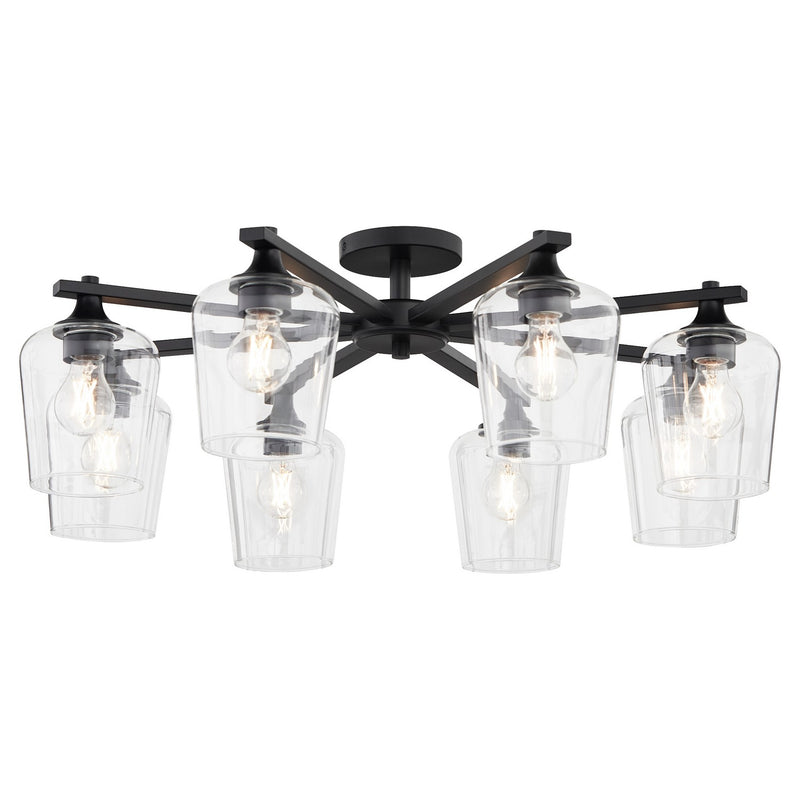 Quorum 358-8-59 Eight Light Ceiling Mount, Matte Black