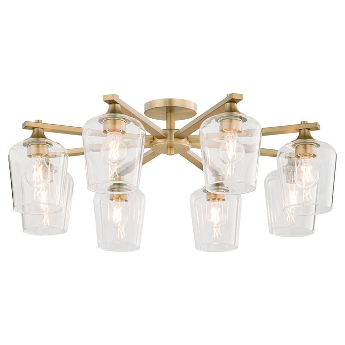 Quorum 358-8-80 Eight Light Ceiling Mount, Aged Brass