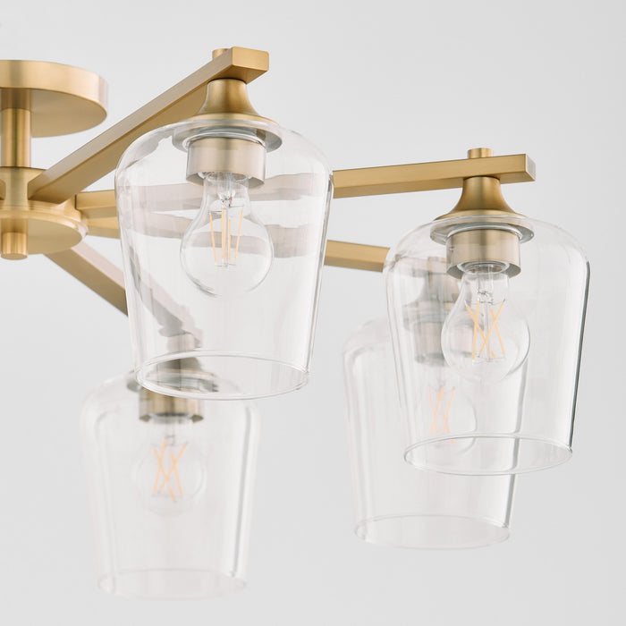 Quorum 358-8-80 Eight Light Ceiling Mount, Aged Brass