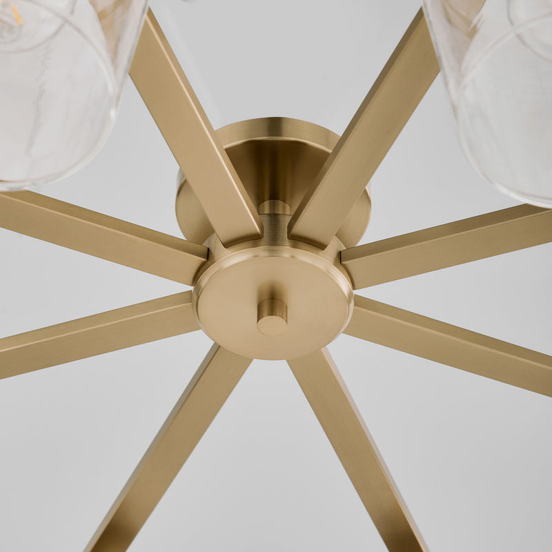 Quorum 358-8-80 Eight Light Ceiling Mount, Aged Brass