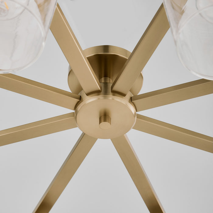 Quorum 358-8-80 Eight Light Ceiling Mount, Aged Brass