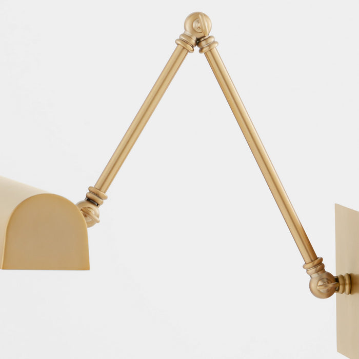Quorum 411-15-80 Two Light Picture Light, Aged Brass