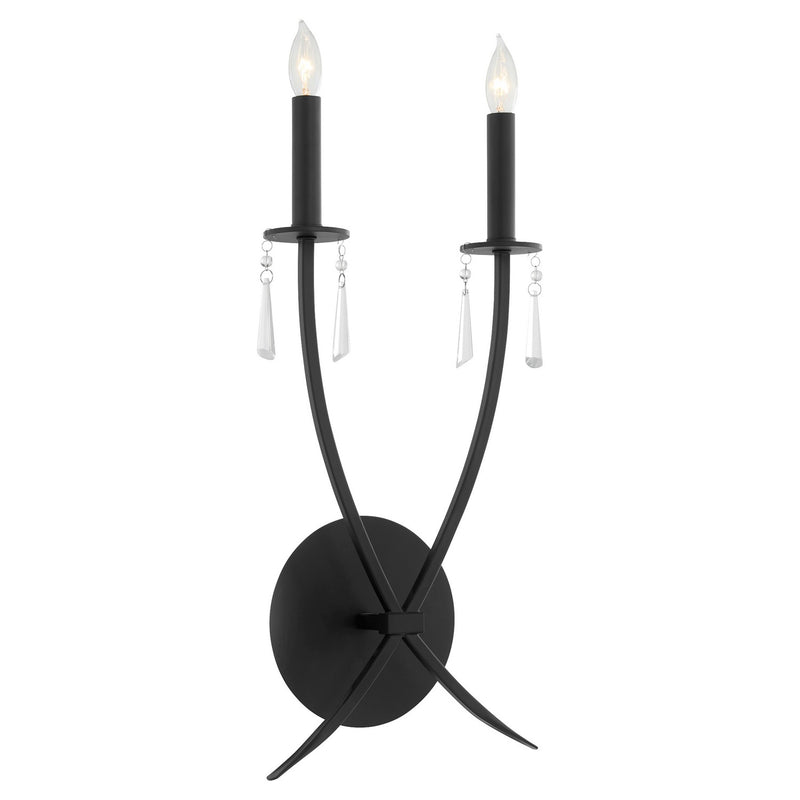Quorum 521-2-59 Two Light Wall Mount, Matte Black