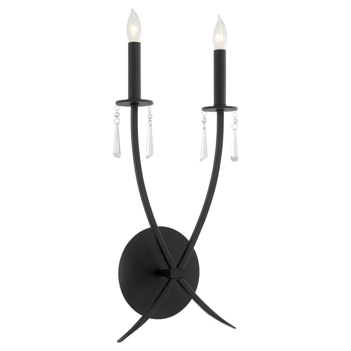 Quorum 521-2-59 Two Light Wall Mount, Matte Black