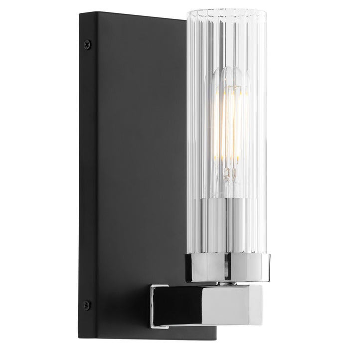 Quorum 533-1-5914 One Light Vanity, Matte Black w/ Chrome