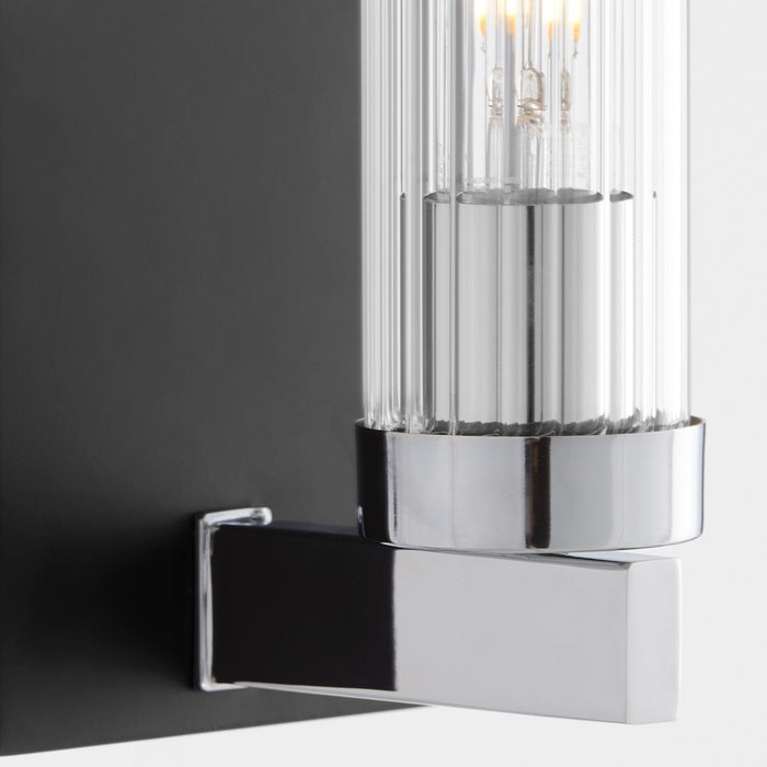Quorum 533-1-5914 One Light Vanity, Matte Black w/ Chrome