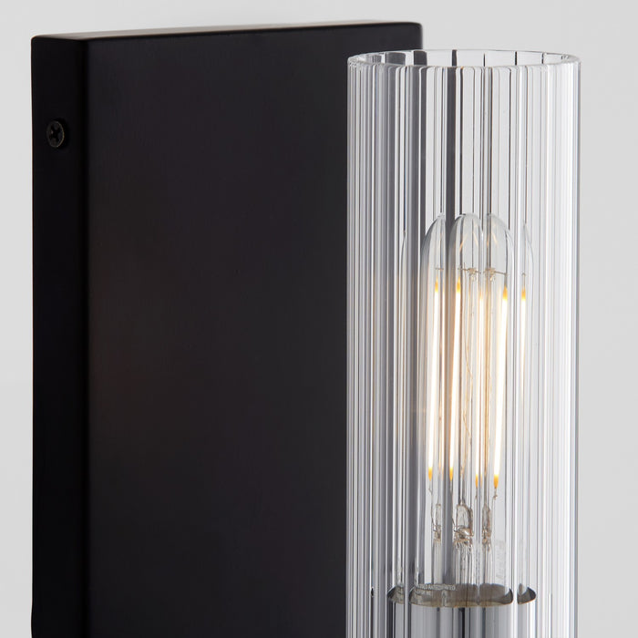 Quorum 533-1-5914 One Light Vanity, Matte Black w/ Chrome