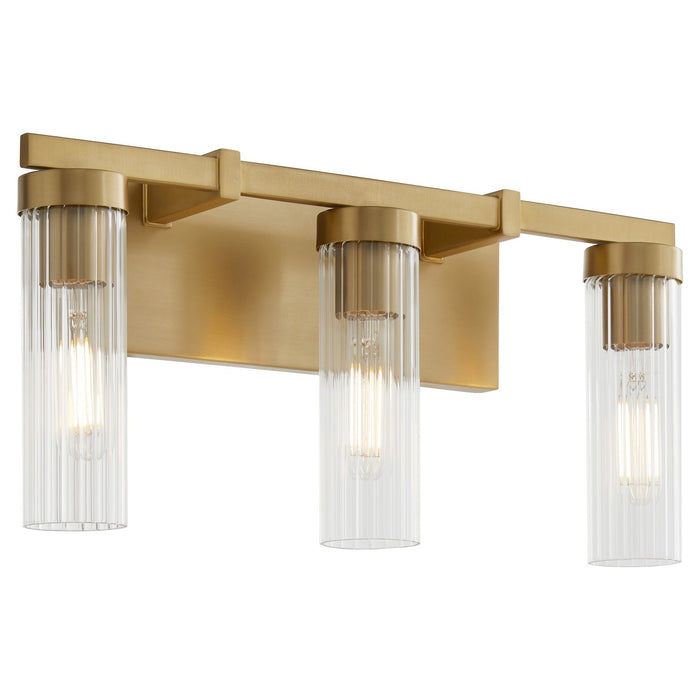 Quorum 533-3-80 Three Light Vanity, Aged Brass