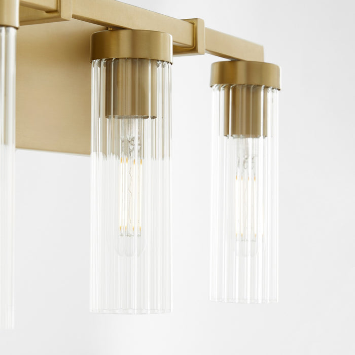 Quorum 533-3-80 Three Light Vanity, Aged Brass