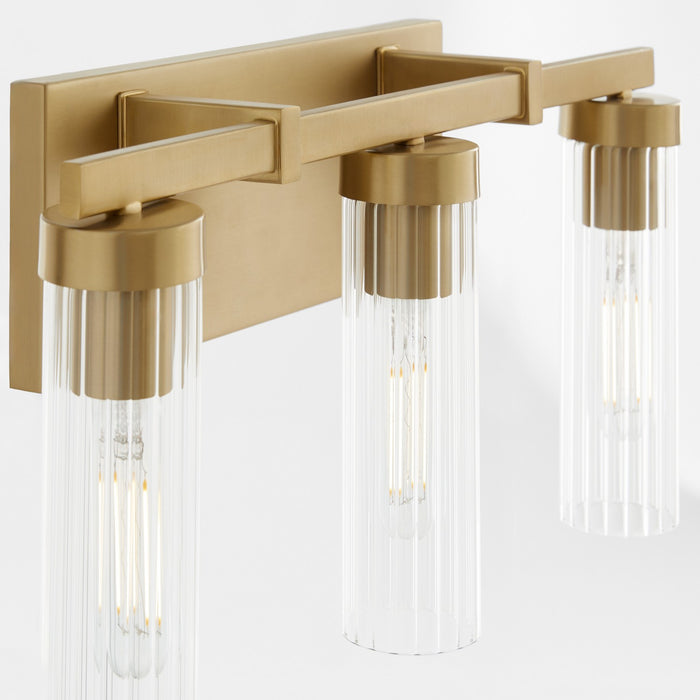 Quorum 533-3-80 Three Light Vanity, Aged Brass