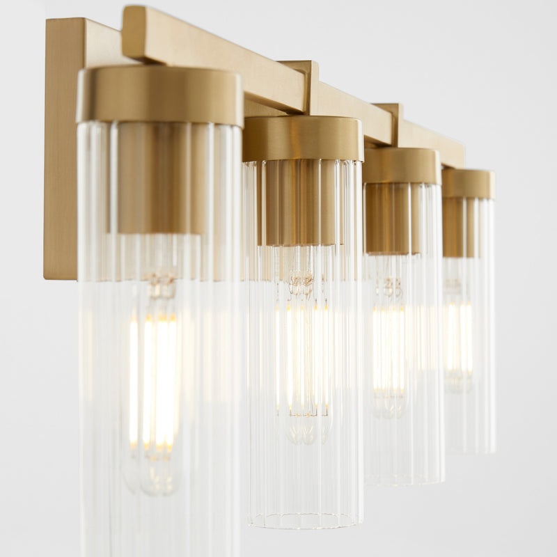 Quorum 533-4-80 Four Light Vanity, Aged Brass
