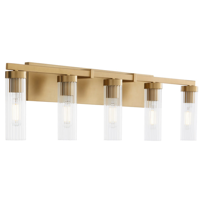 Quorum 533-5-80 Five Light Vanity, Aged Brass
