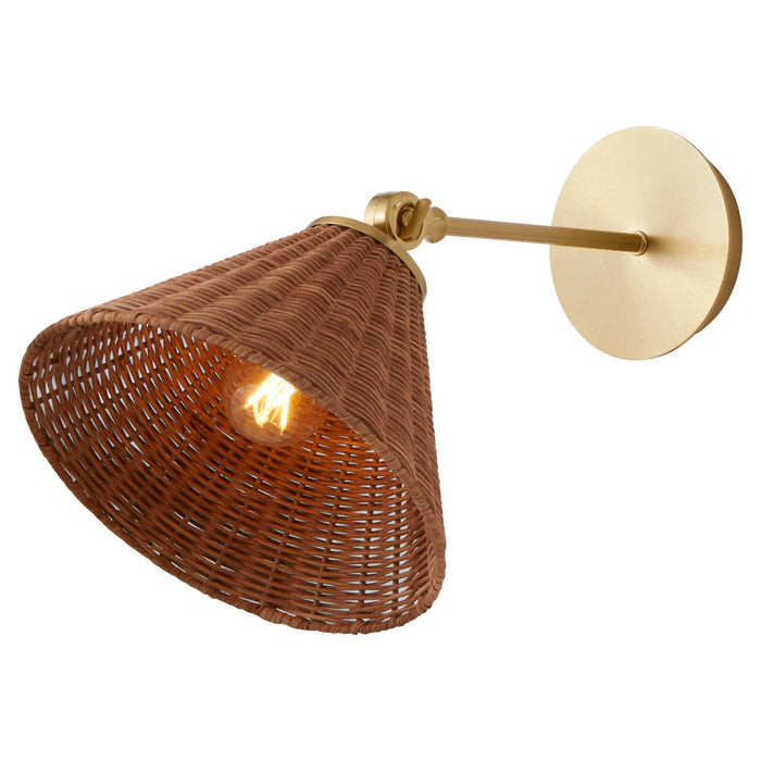 Quorum 5393-80 One Light Wall Mount, Aged Brass