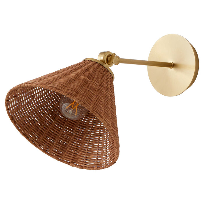 Quorum 5393-80 One Light Wall Mount, Aged Brass