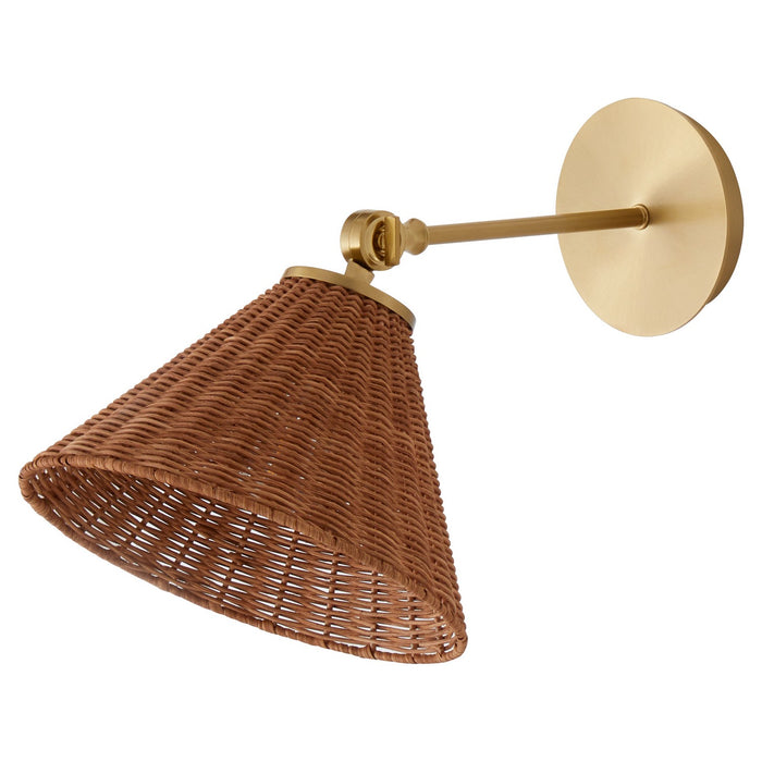 Quorum 5393-80 One Light Wall Mount, Aged Brass