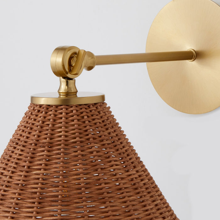 Quorum 5393-80 One Light Wall Mount, Aged Brass