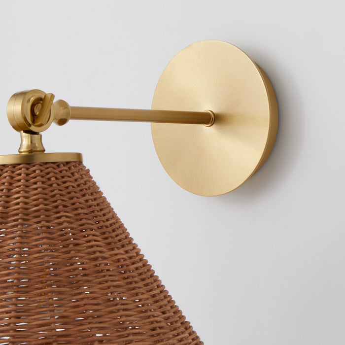 Quorum 5393-80 One Light Wall Mount, Aged Brass
