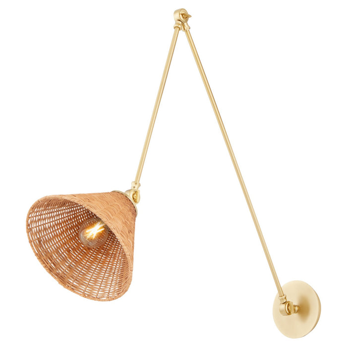 Quorum 5394-80 One Light Wall Mount, Aged Brass