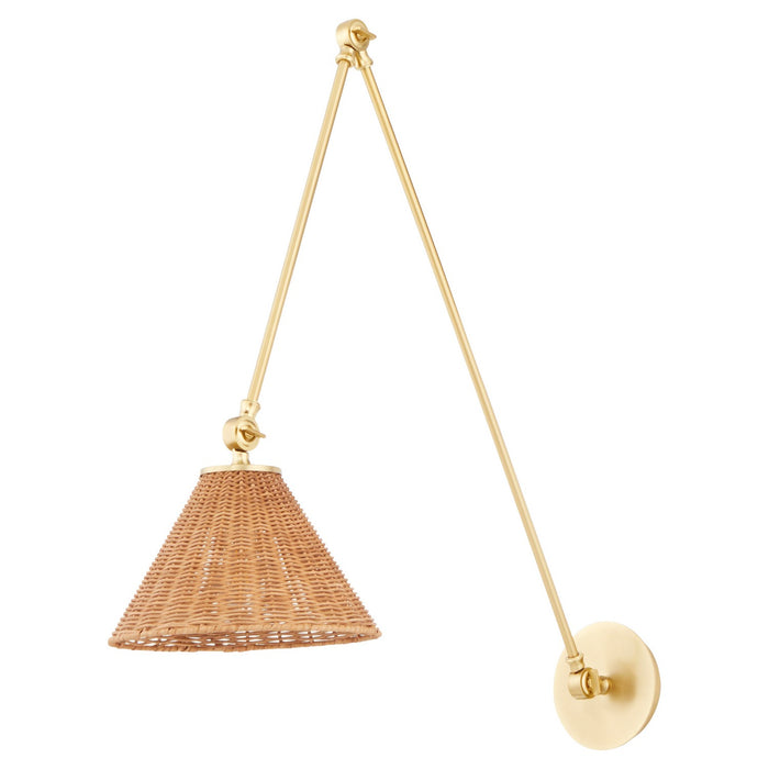 Quorum 5394-80 One Light Wall Mount, Aged Brass