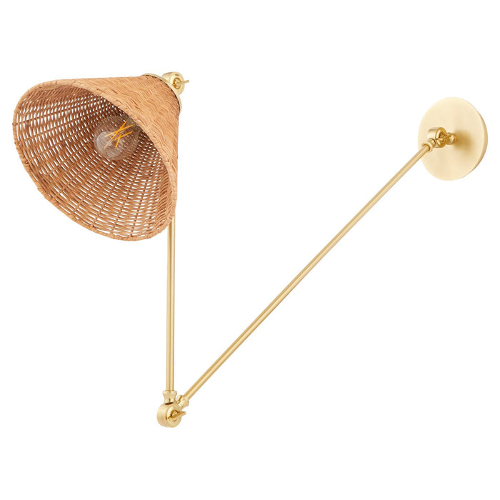 Quorum 5394-80 One Light Wall Mount, Aged Brass