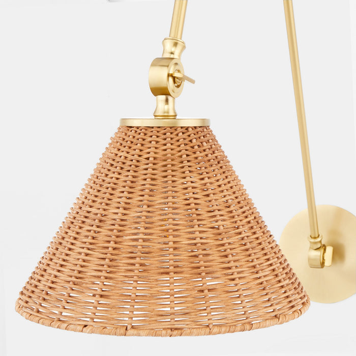 Quorum 5394-80 One Light Wall Mount, Aged Brass