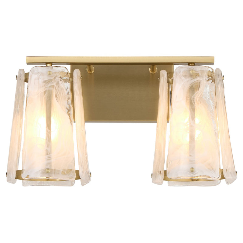 Quorum 5575-2-80 Two Light Vanity, Aged Brass