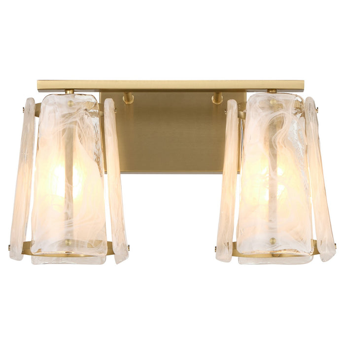 Quorum 5575-2-80 Two Light Vanity, Aged Brass
