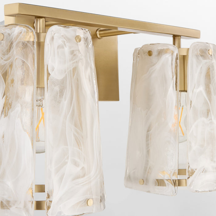 Quorum 5575-2-80 Two Light Vanity, Aged Brass