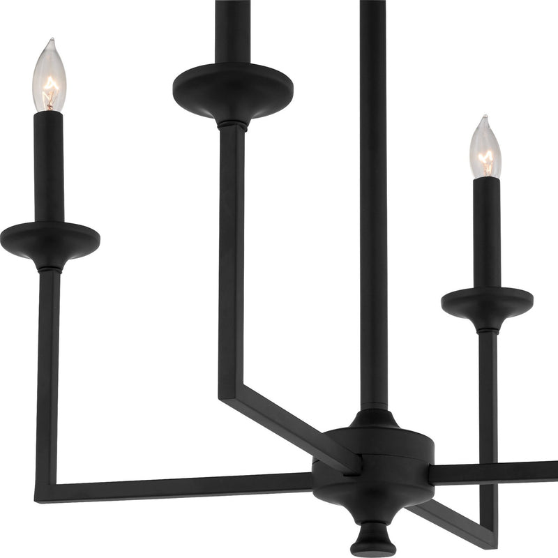 Quorum 6005-4-59 Four Light Chandelier, Matte Black