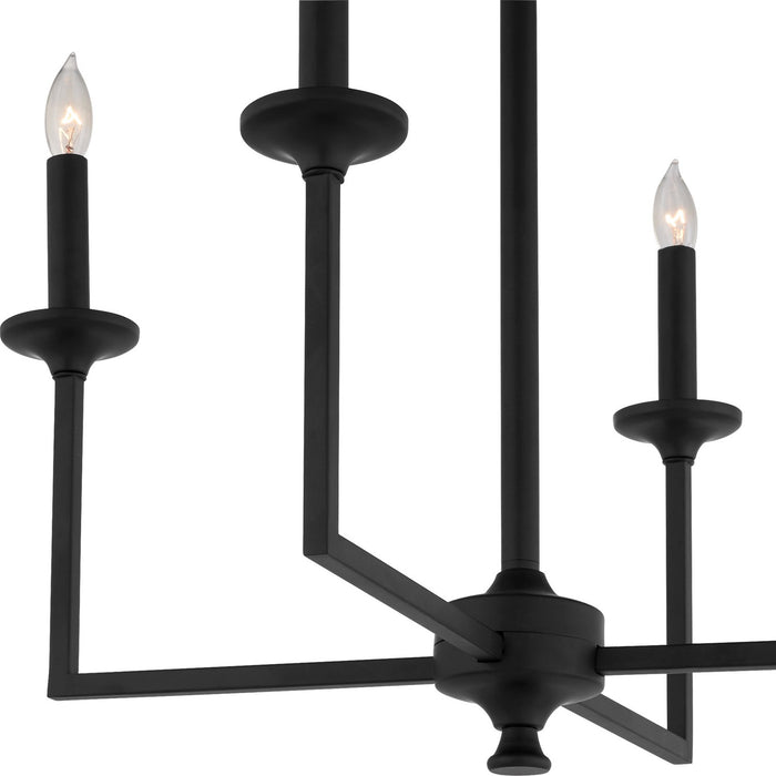 Quorum 6005-4-59 Four Light Chandelier, Matte Black
