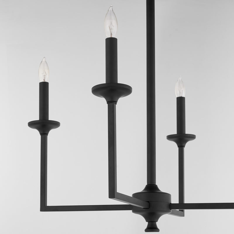 Quorum 6005-4-59 Four Light Chandelier, Matte Black